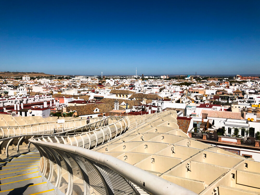 View on Seville from Las Setas platform